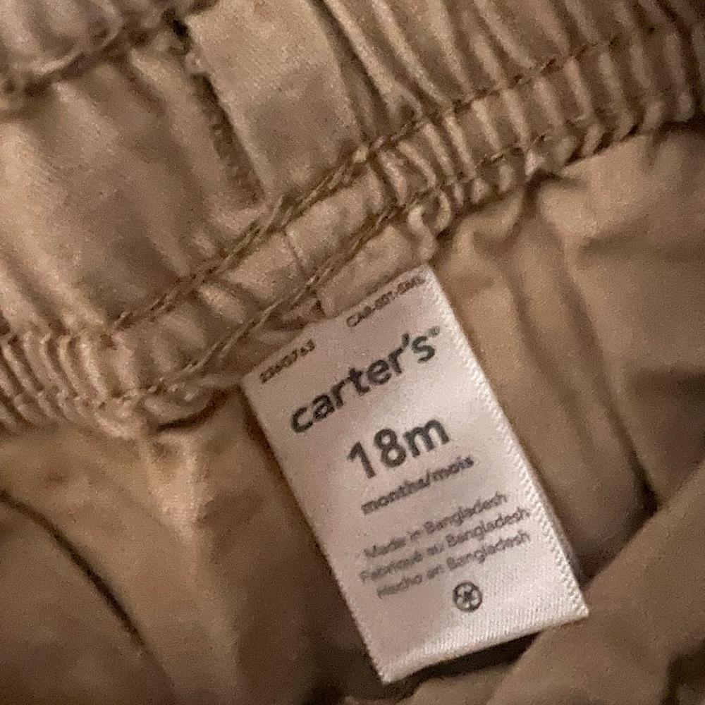 Carter's Tan High Waist  Baby Girls Shorts - Picture 2 of 3